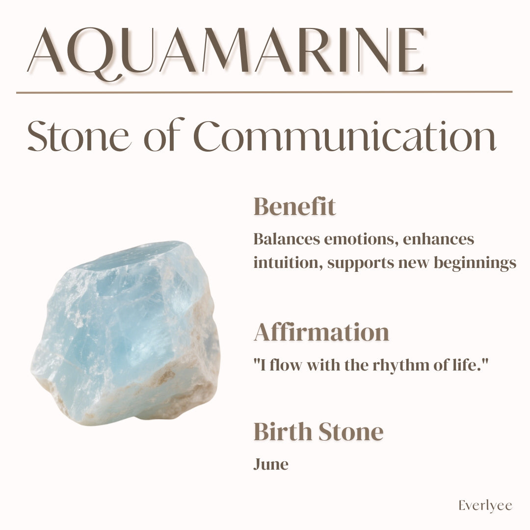 Aquamarine Clasp Chain with Customized Name Charm