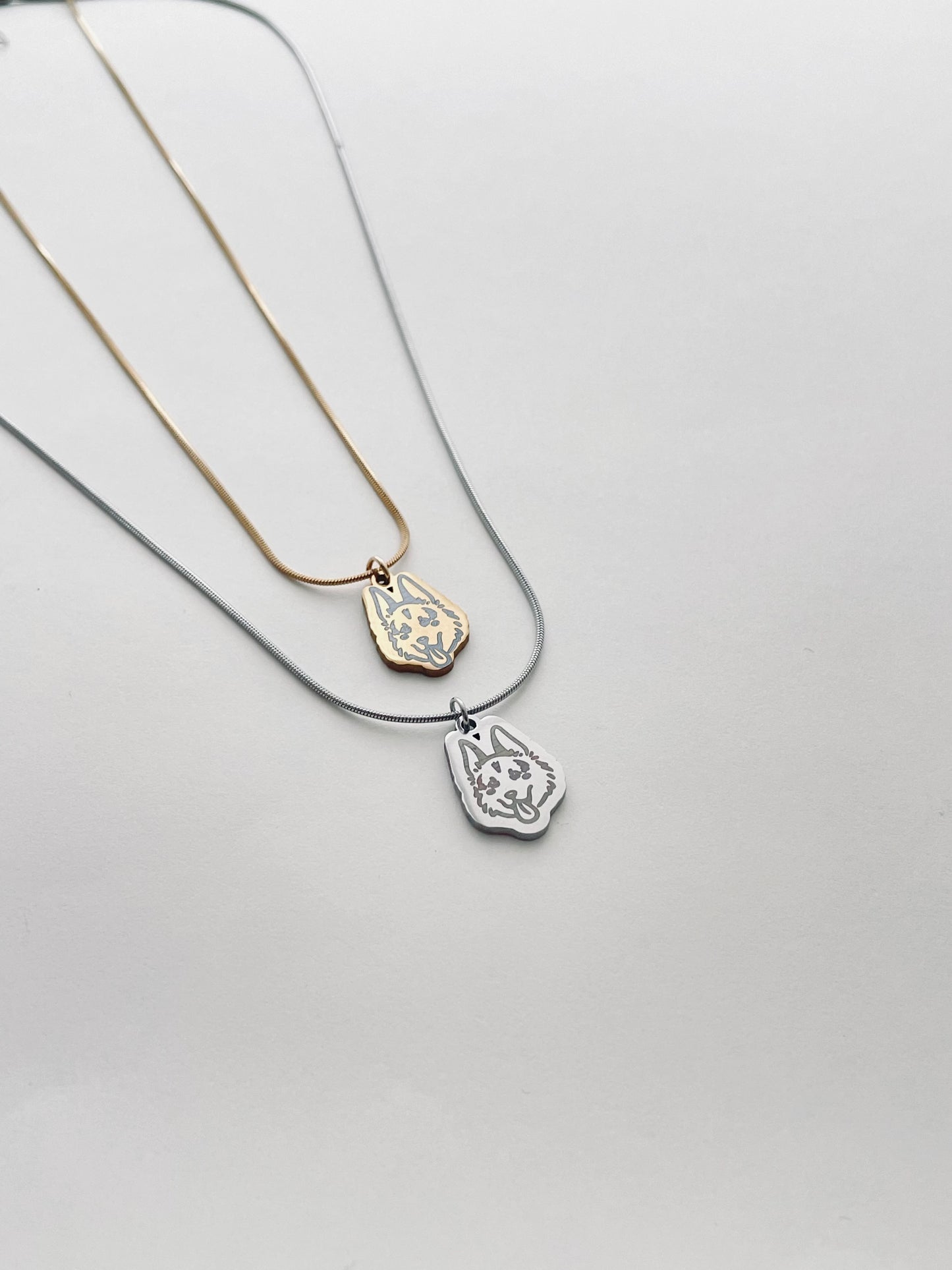 Pet Portrait Herringbone Chain Necklace