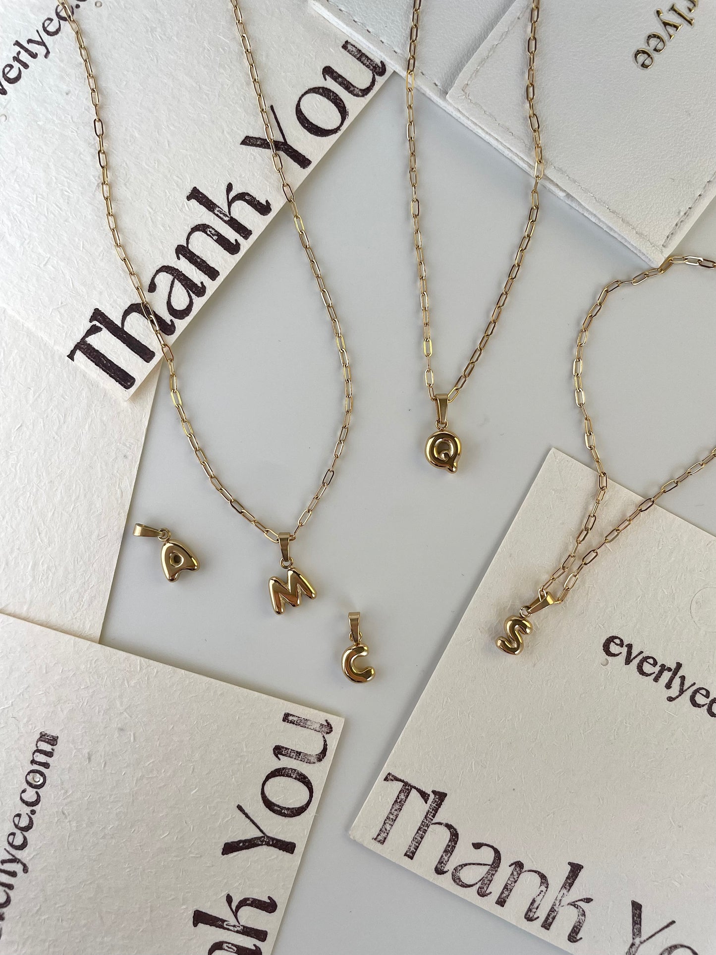 Mini Bubble Initial Necklace