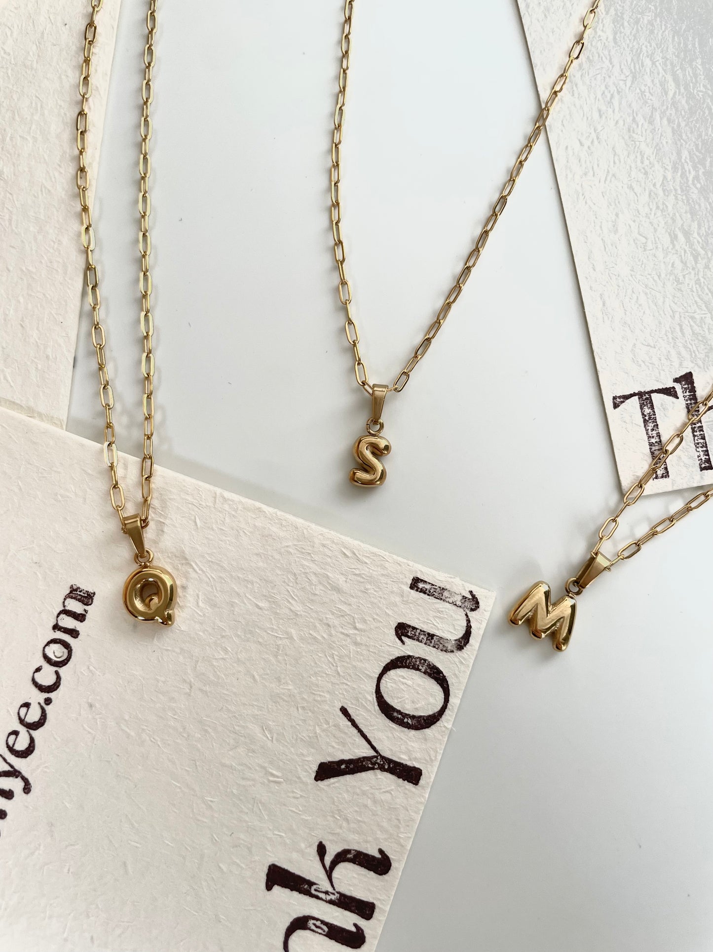 Mini Bubble Initial Necklace