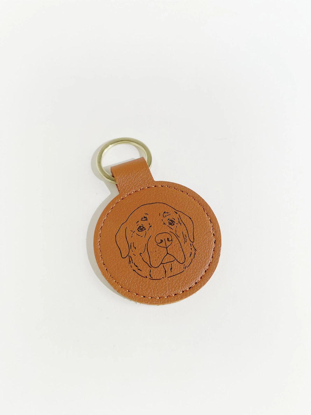 Custom Pet Portrait Vegan Leather Keychain