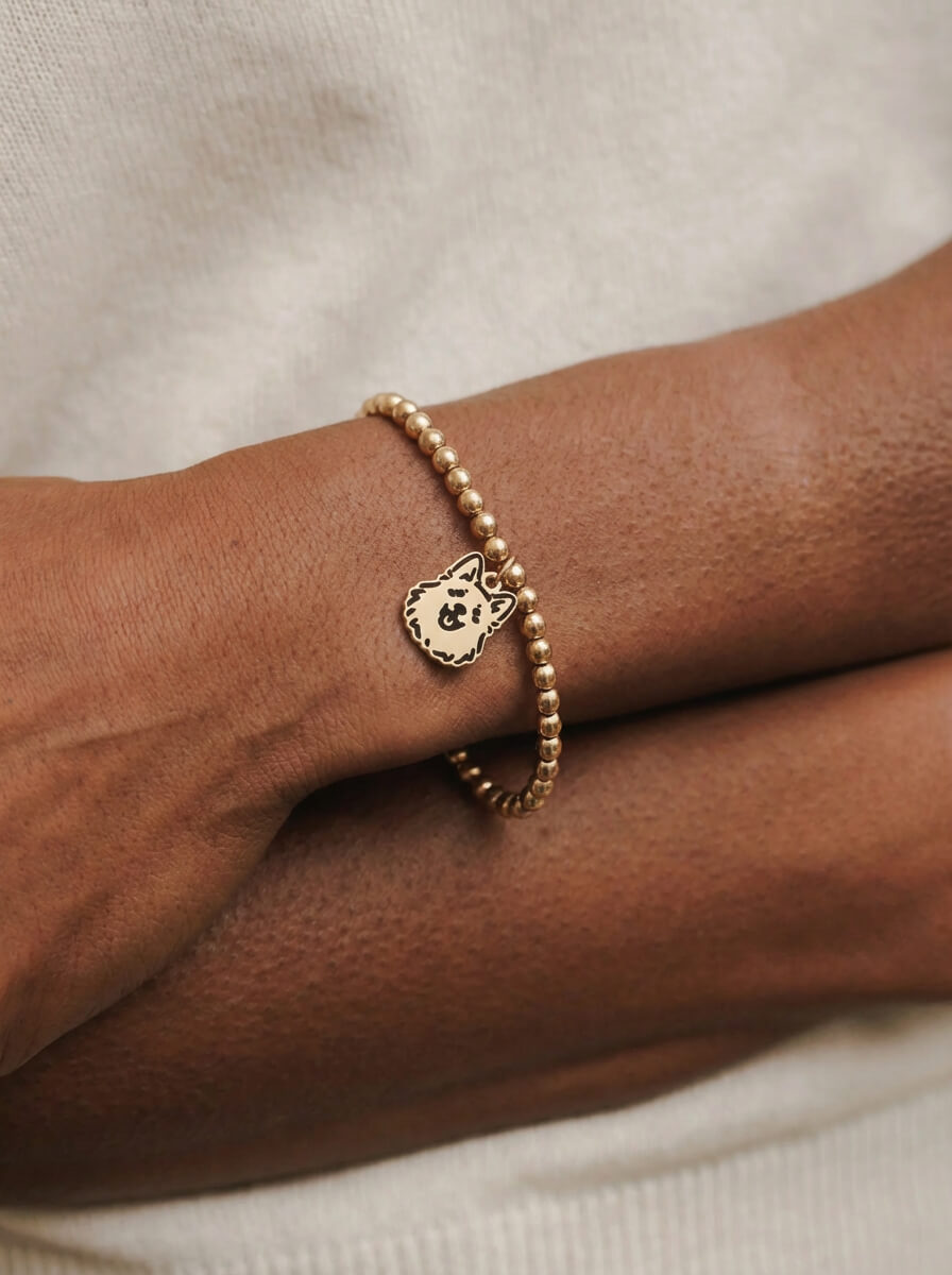 Gold Beads Pet Bracelet