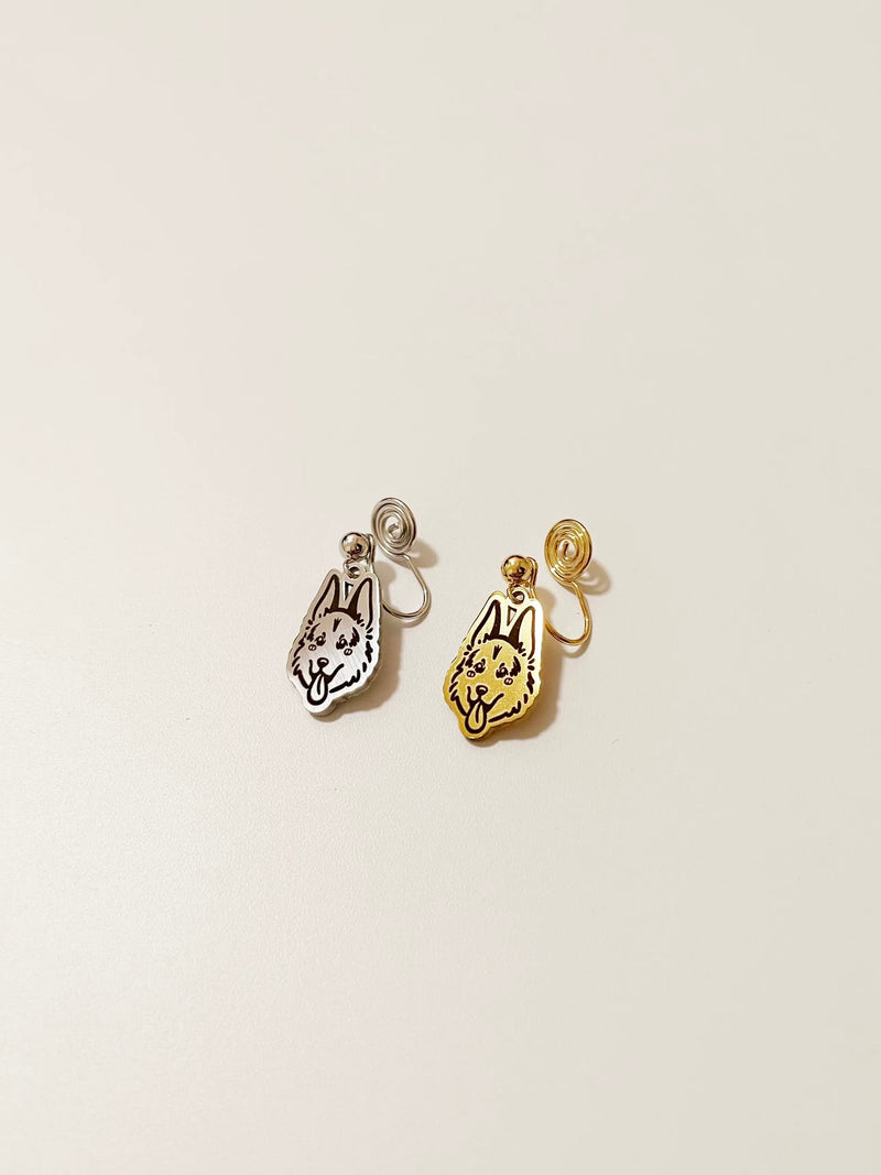 Pet Portrait Clip-on Earrings with Mosquito Clip