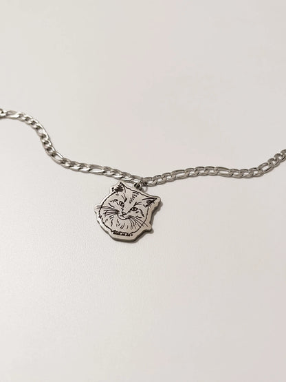 Furry Friends Figaro Chain Bracelet (Silver)