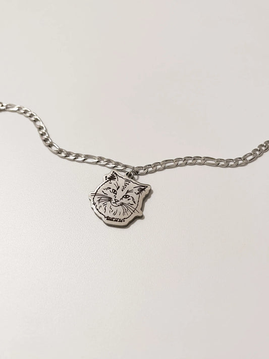 Furry Friends Figaro Chain Bracelet (Silver)