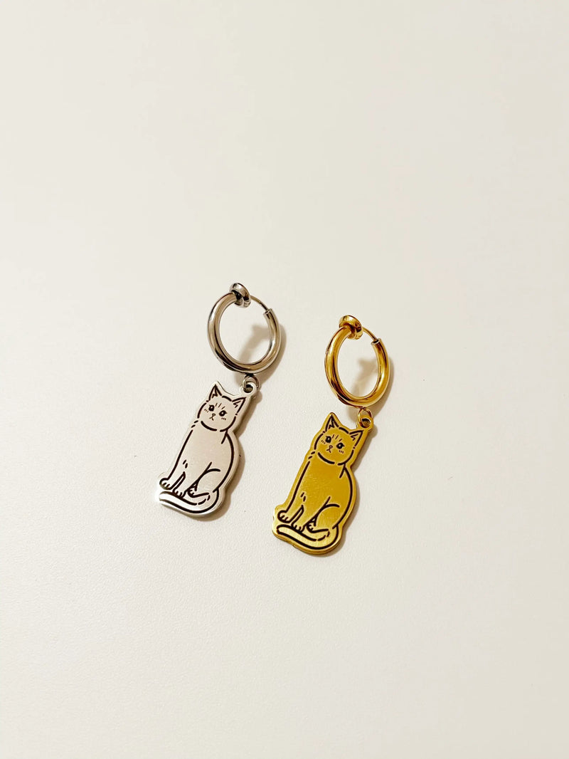 Pet Portrait Clip-on Earrings with Sliding Spring