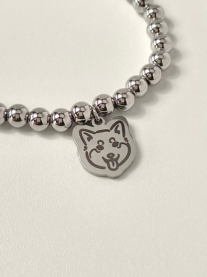 Beads Pet Bracelet (Silver Finishes)