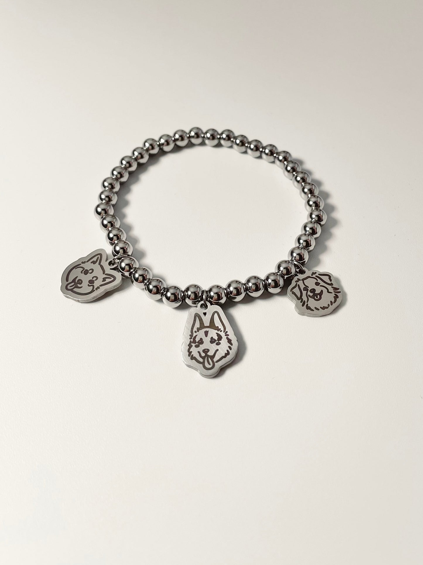 Beads Pet Bracelet (Silver Finishes)