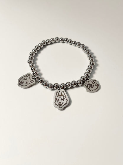 Beads Pet Bracelet (Silver Finishes)