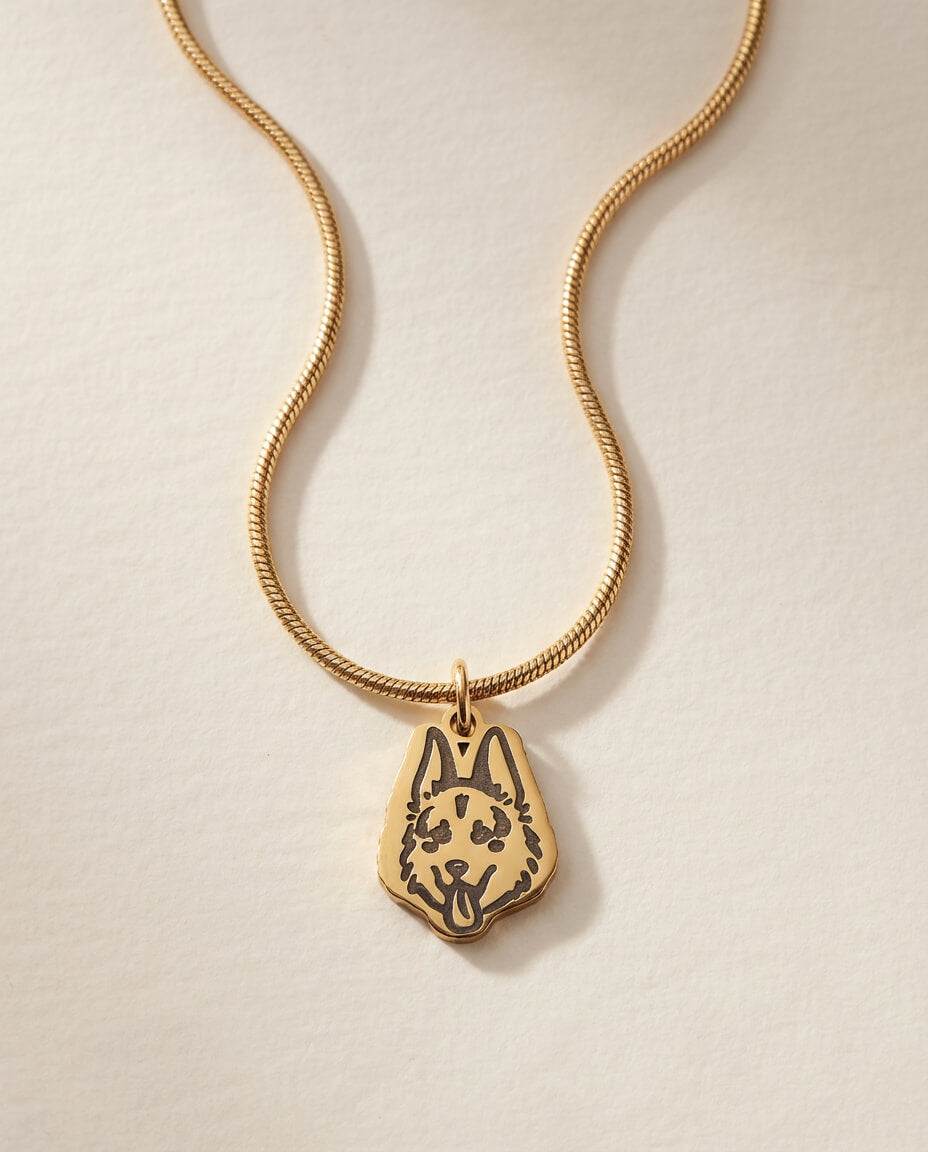 Pet Portrait Herringbone Chain Necklace