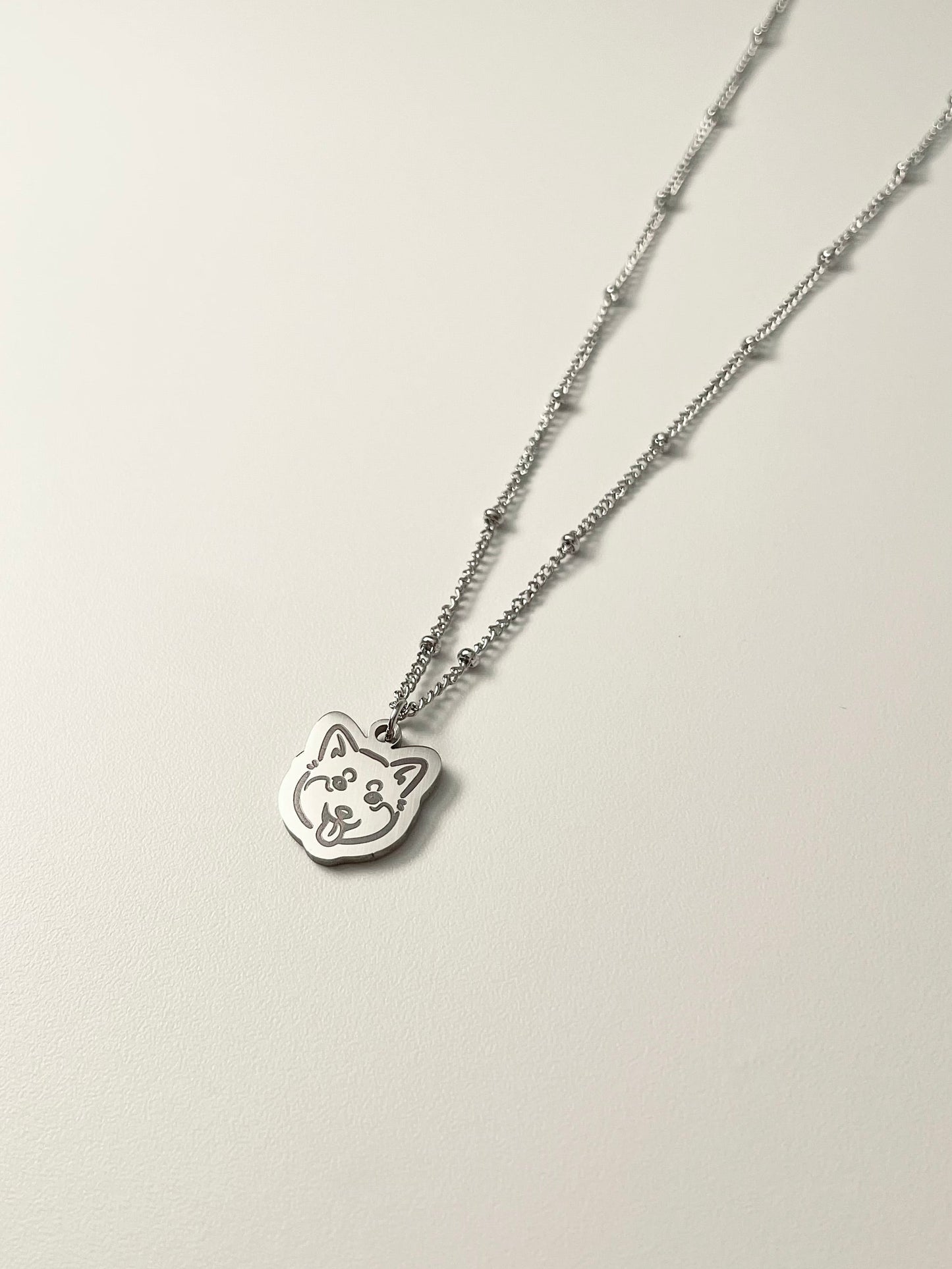 Pet Portrait Beaded Chain Necklace