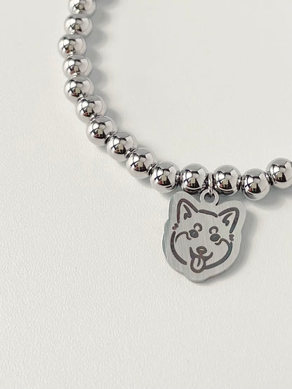 Beads Pet Bracelet (Silver Finishes)