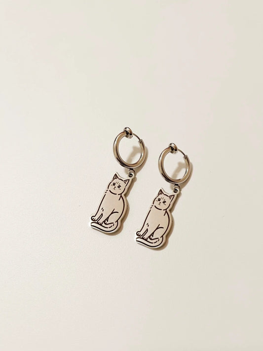 Pet Portrait Clip-on Earrings with Sliding Spring