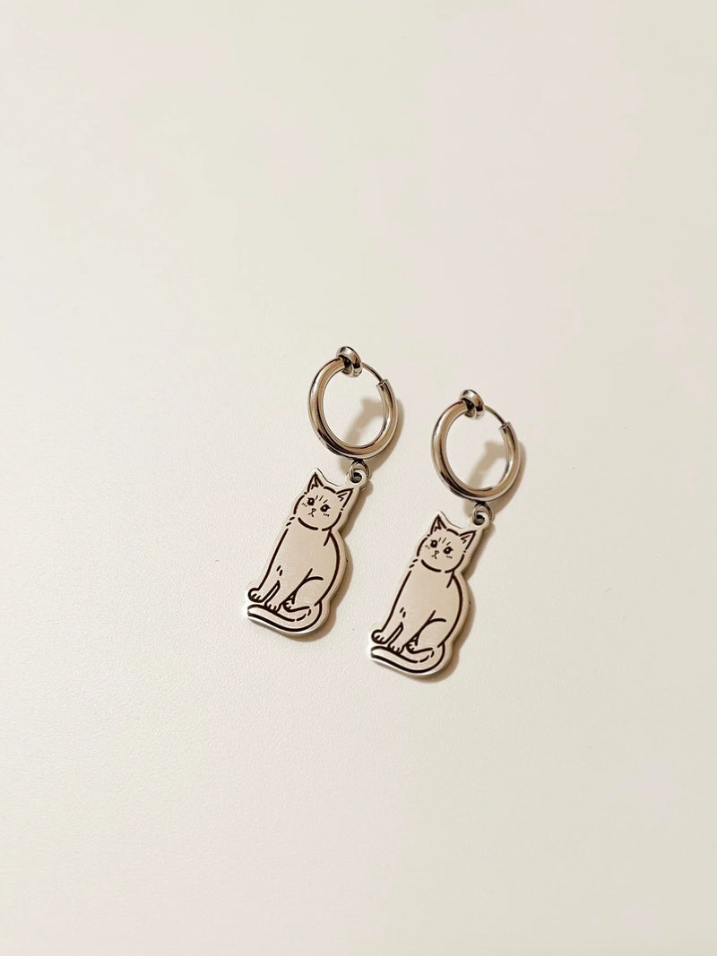 Pet Portrait Clip-on Earrings with Sliding Spring