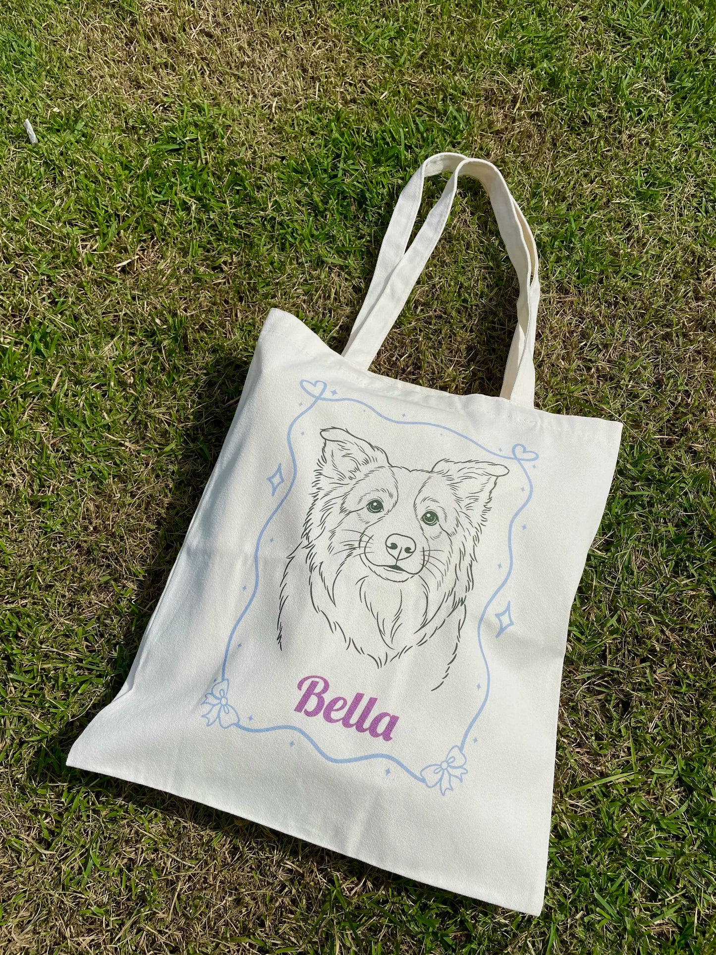 Custom Pet Portrait Tote Bag (Double-Sided)