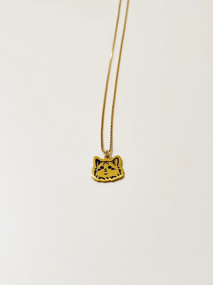 Pet Portrait Herringbone Chain Necklace