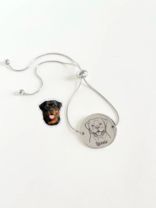 Pet Portrait Love Knot Bracelet (Silver)