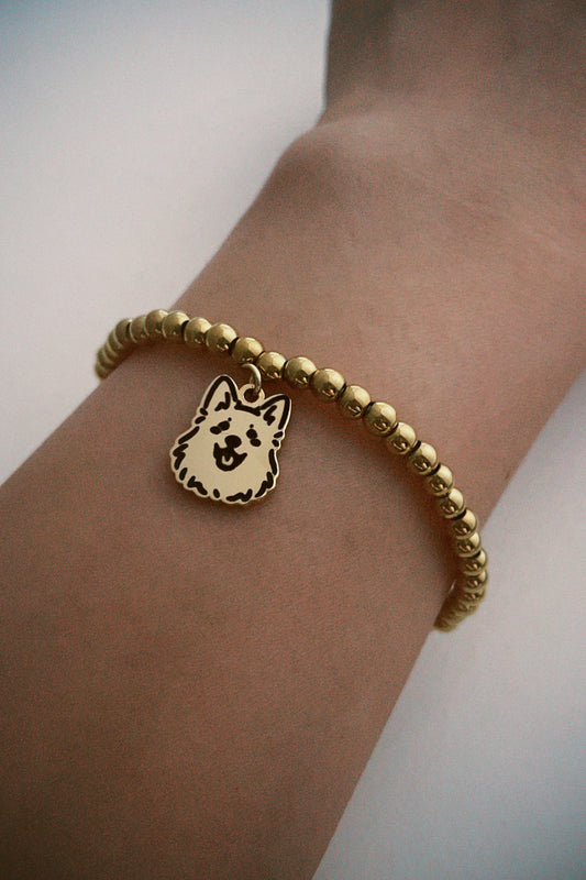 Gold Beads Pet Bracelet