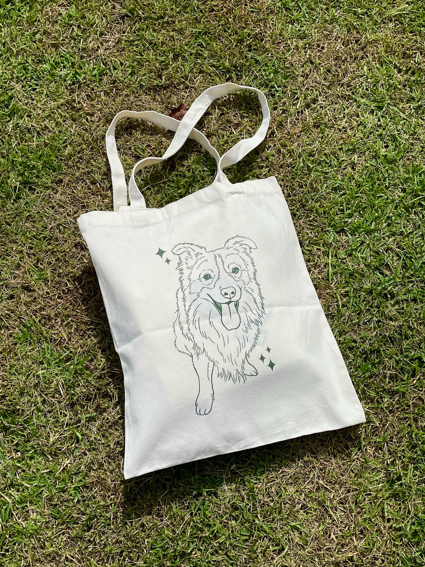 Custom Pet Portrait Tote Bag (Double-Sided)