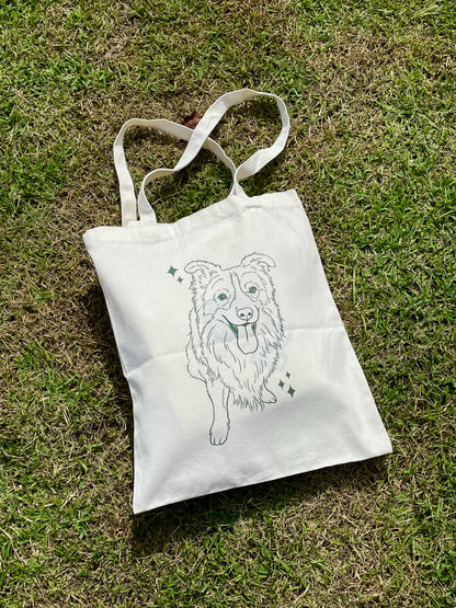 Custom Pet Portrait Tote Bag (Double-Sided)