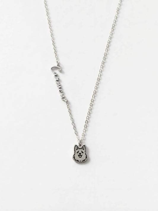 Pet Portrait Name Necklace
