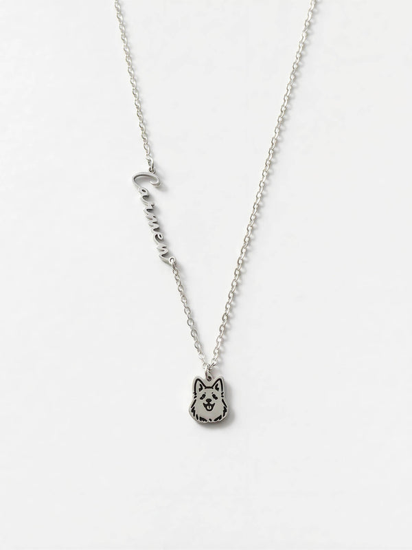 Pet Portrait Name Necklace