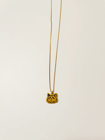 Pet Portrait Herringbone Chain Necklace