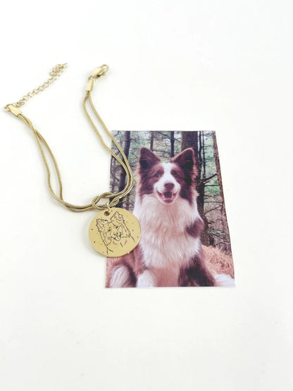Pet Portrait Love Knot Bracelet (Gold)