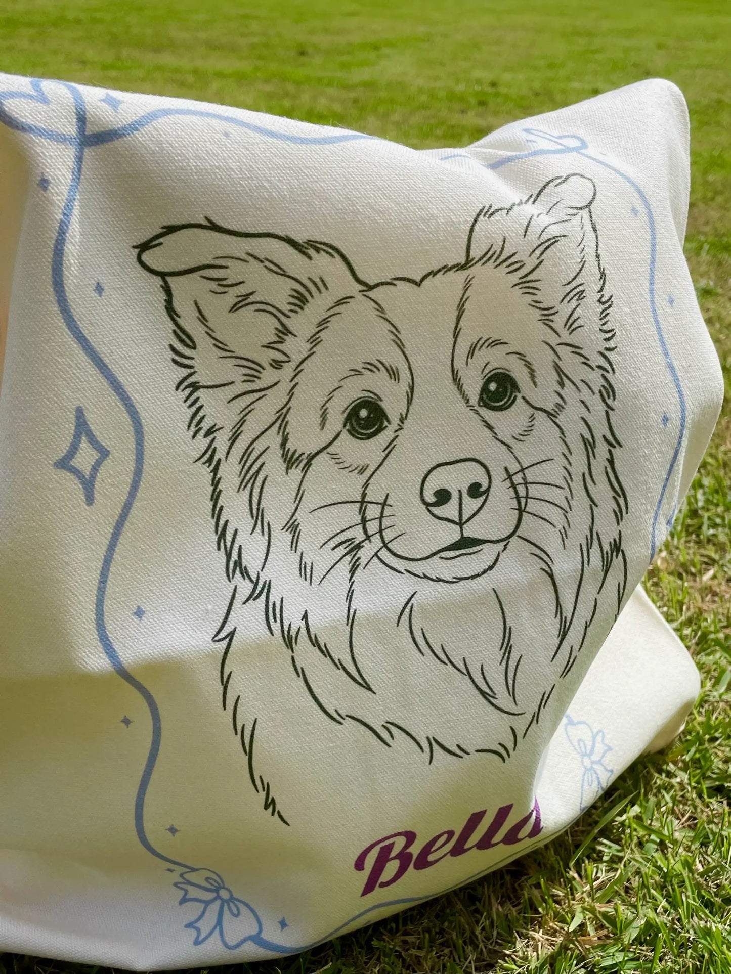 Custom Pet Portrait Tote Bag (Double-Sided)