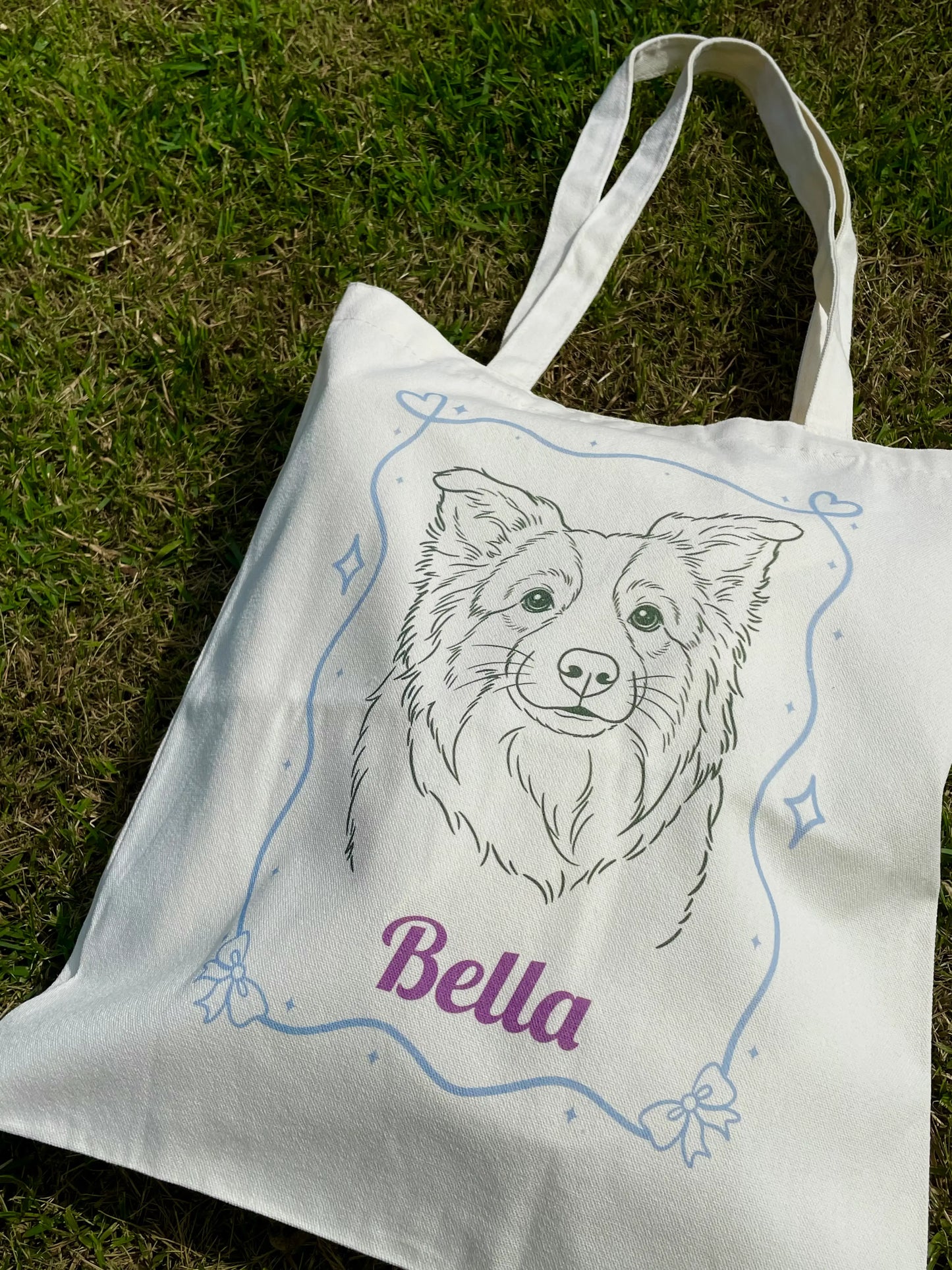 Custom Pet Portrait Tote Bag (Double-Sided)
