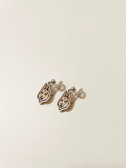 Pet Portrait Clip-on Earrings with Mosquito Clip