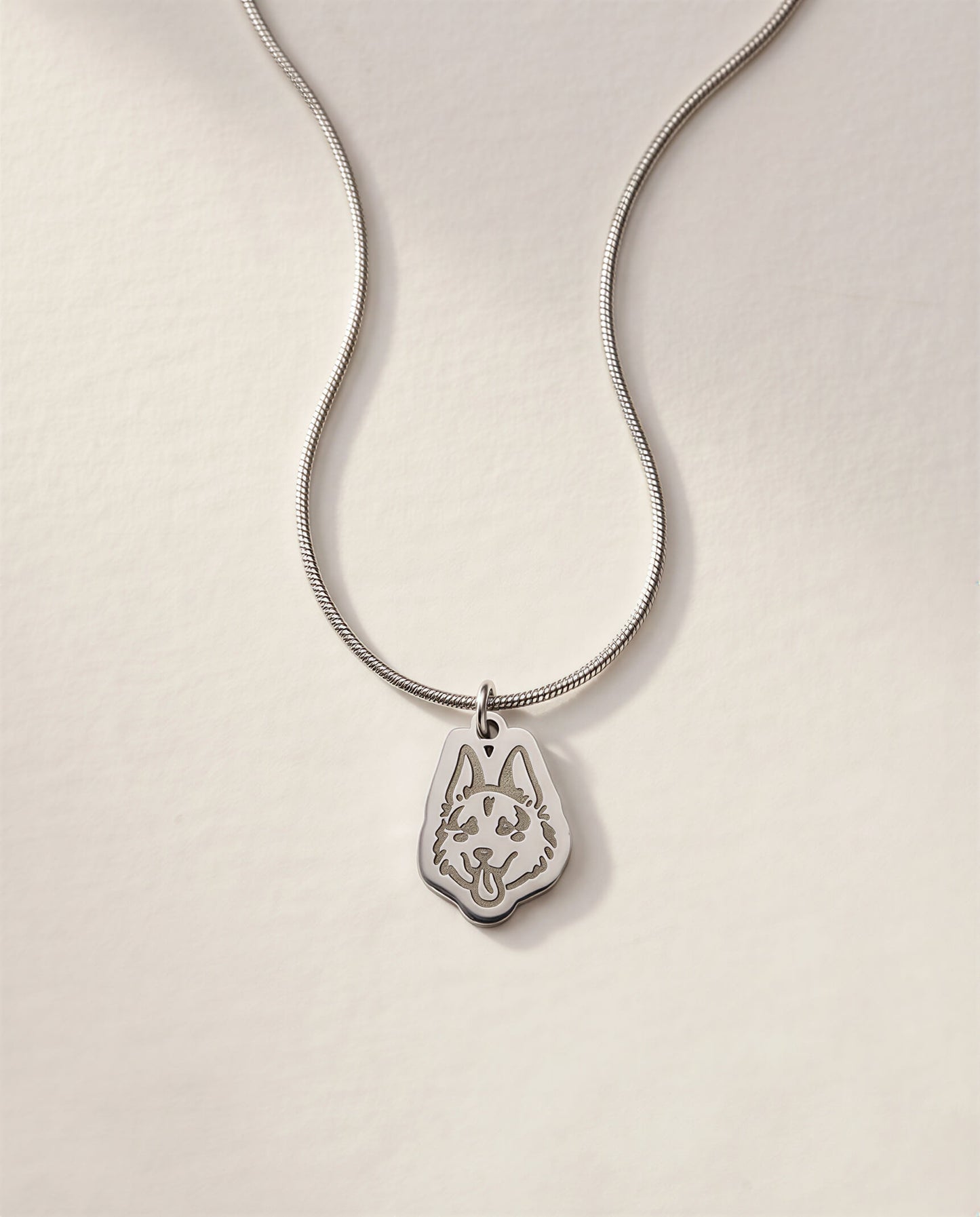 Pet Portrait Herringbone Chain Necklace