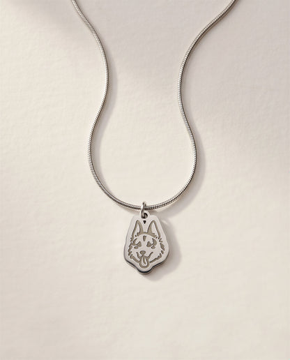 Pet Portrait Herringbone Chain Necklace