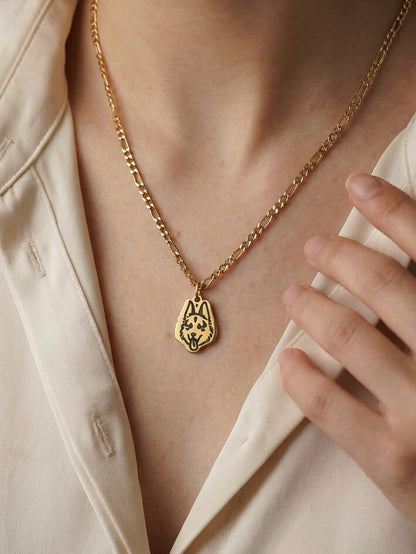 Pet Portrait Figaro Chain Necklace