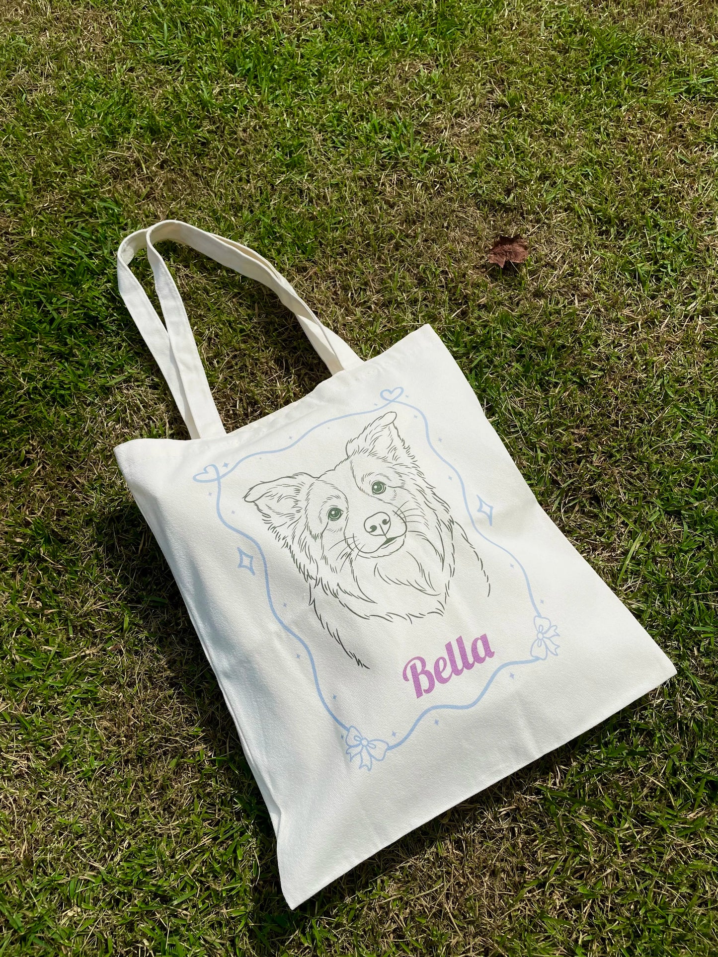 Custom Pet Portrait Tote Bag (Double-Sided)