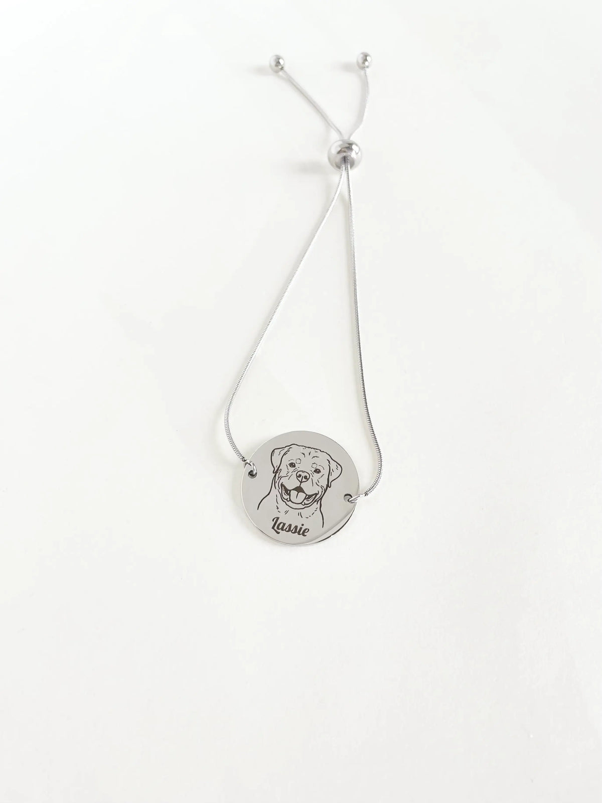 Pet Portrait Love Knot Bracelet (Silver)
