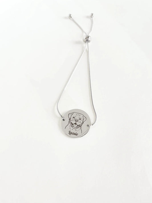 Pet Portrait Love Knot Bracelet (Silver)