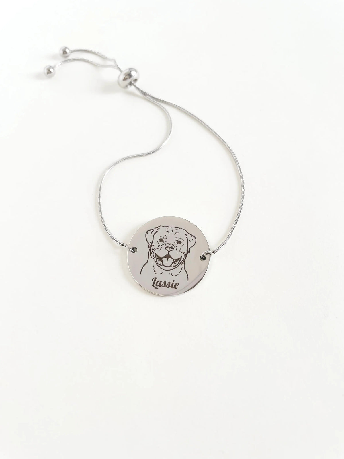 Pet Portrait Love Knot Bracelet (Silver)