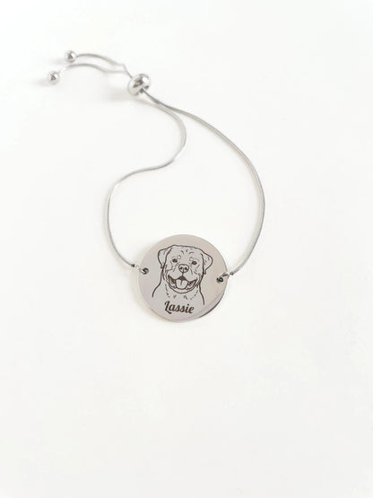 Pet Portrait Love Knot Bracelet (Silver)
