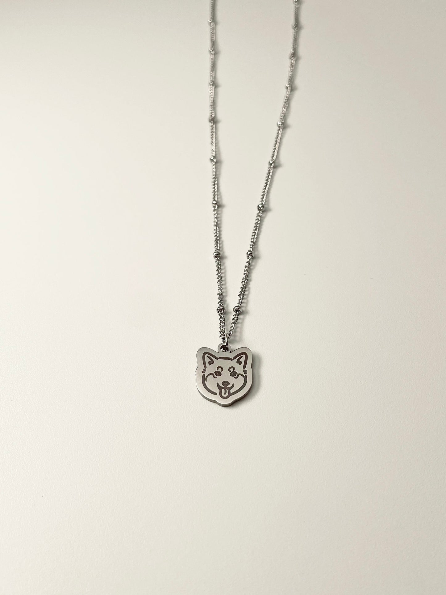 Pet Portrait Beaded Chain Necklace