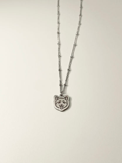 Pet Portrait Beaded Chain Necklace