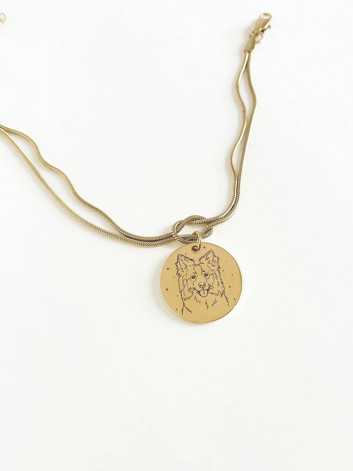 Pet Portrait Love Knot Bracelet (Gold)