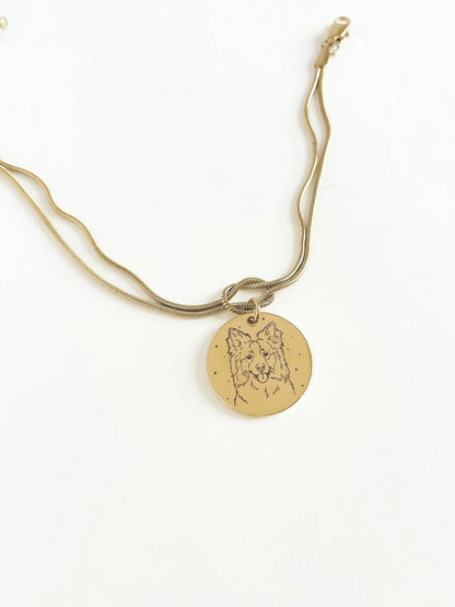 Pet Portrait Love Knot Bracelet (Gold)