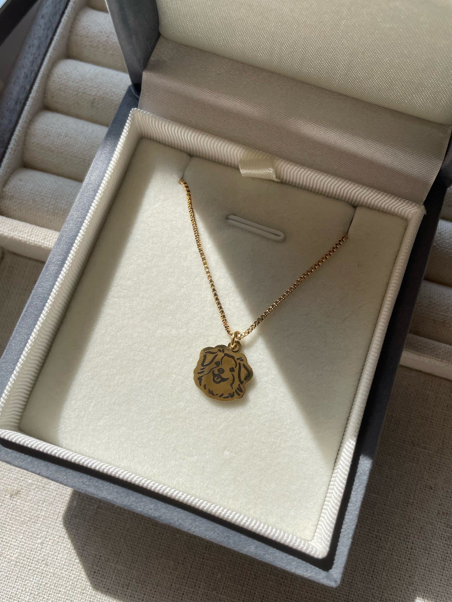 Pet Portrait Box Chain Necklace