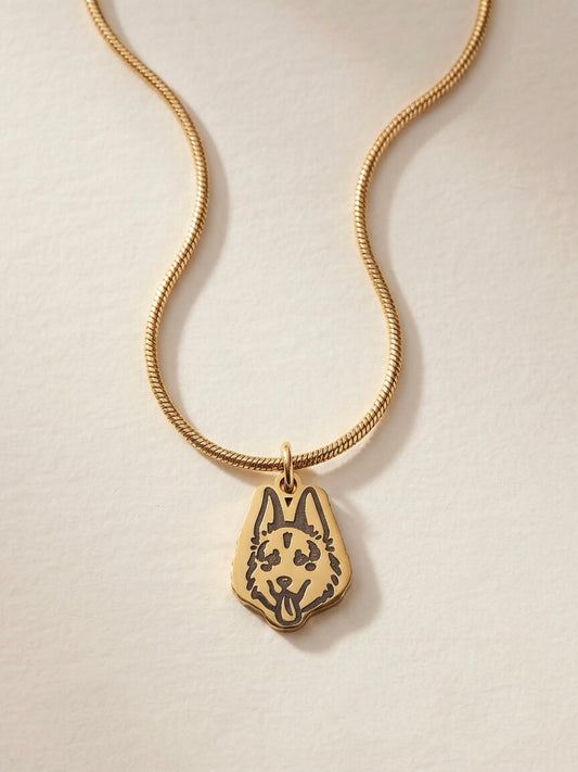 Pet Portrait Herringbone Chain Necklace