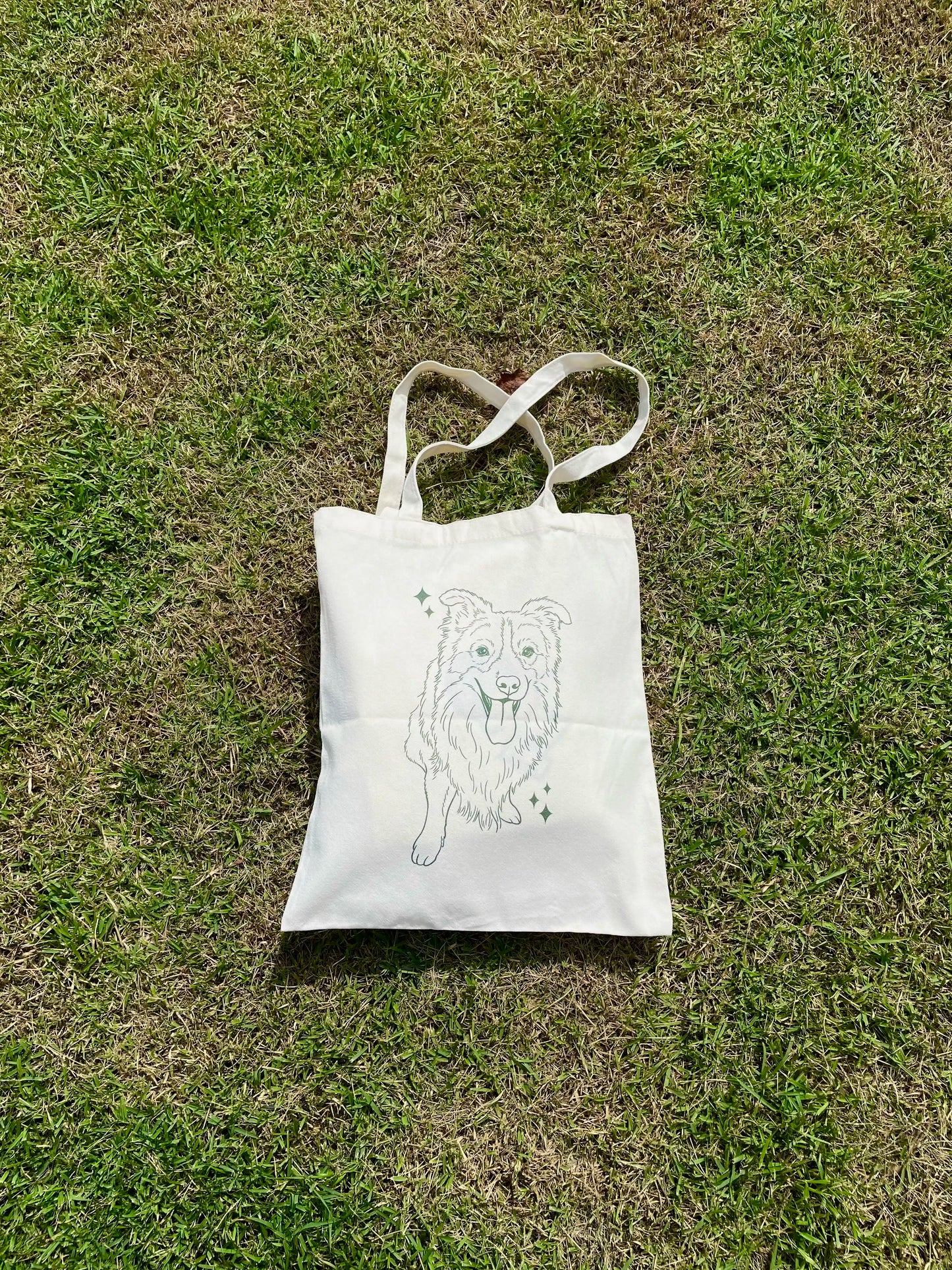 Custom Pet Portrait Tote Bag (Double-Sided)