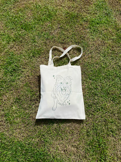 Custom Pet Portrait Tote Bag (Double-Sided)