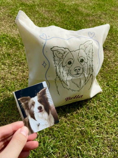Custom Pet Portrait Tote Bag (Double-Sided)