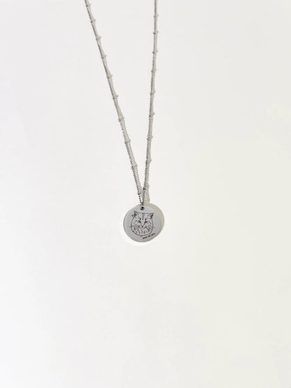 Pet Portrait Disc Necklace (Silver)