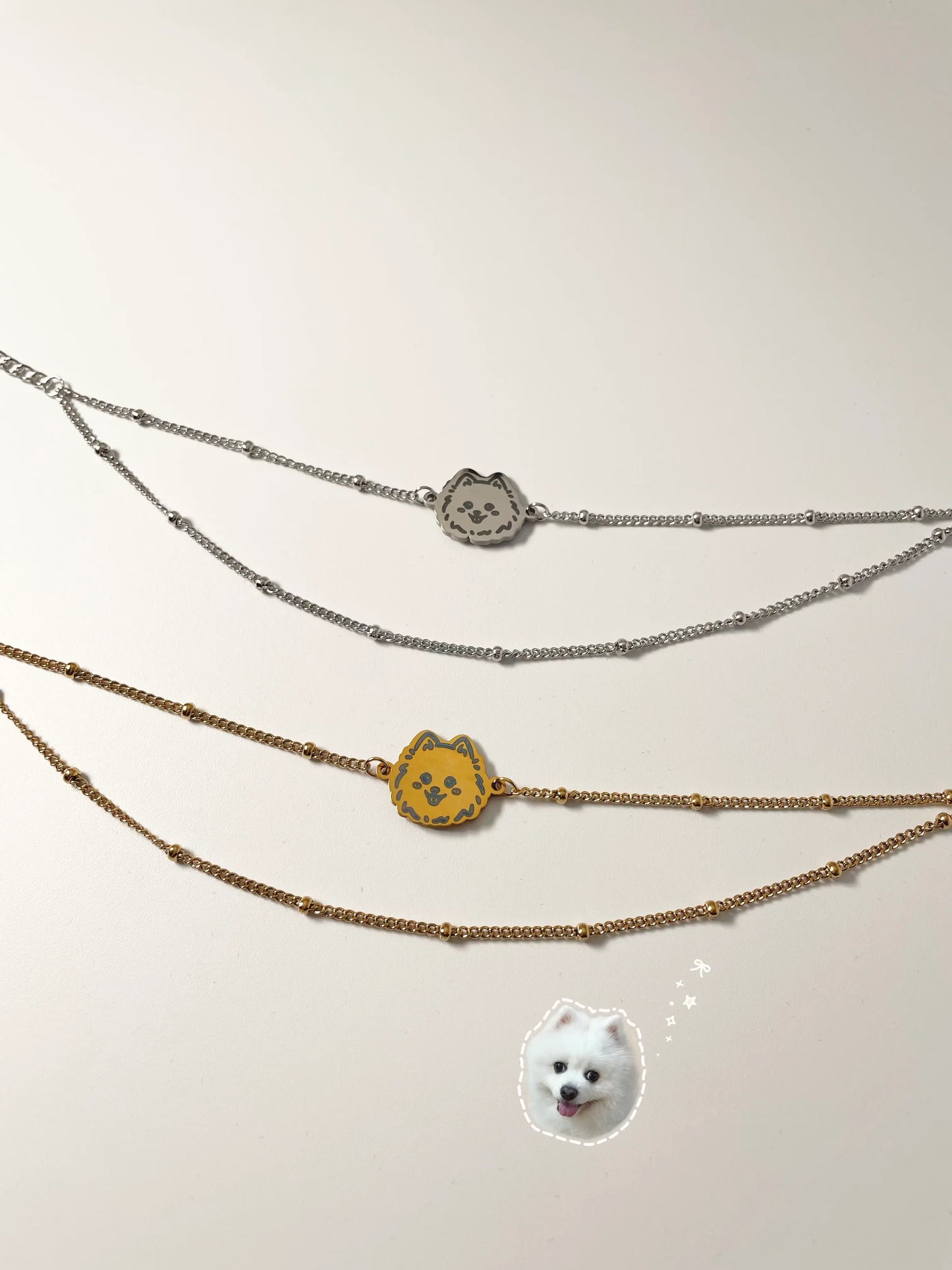 Furry Friends Beaded Chain Bracelet